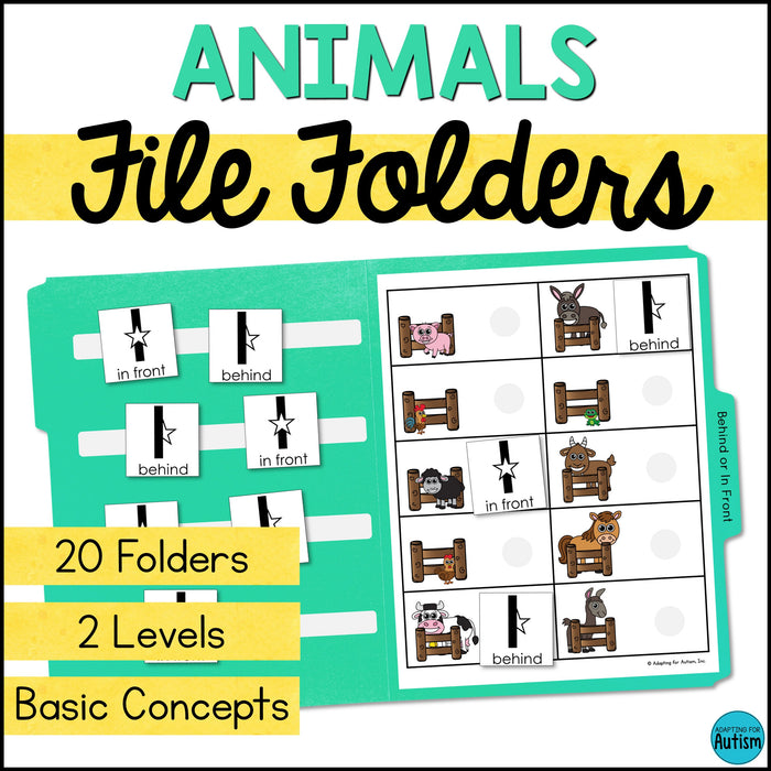 Animals File Folder Games - Basic Concepts