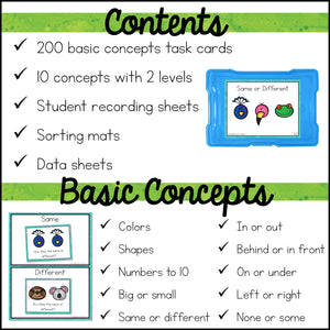 Special Education Task Boxes | Animals Basic Concepts
