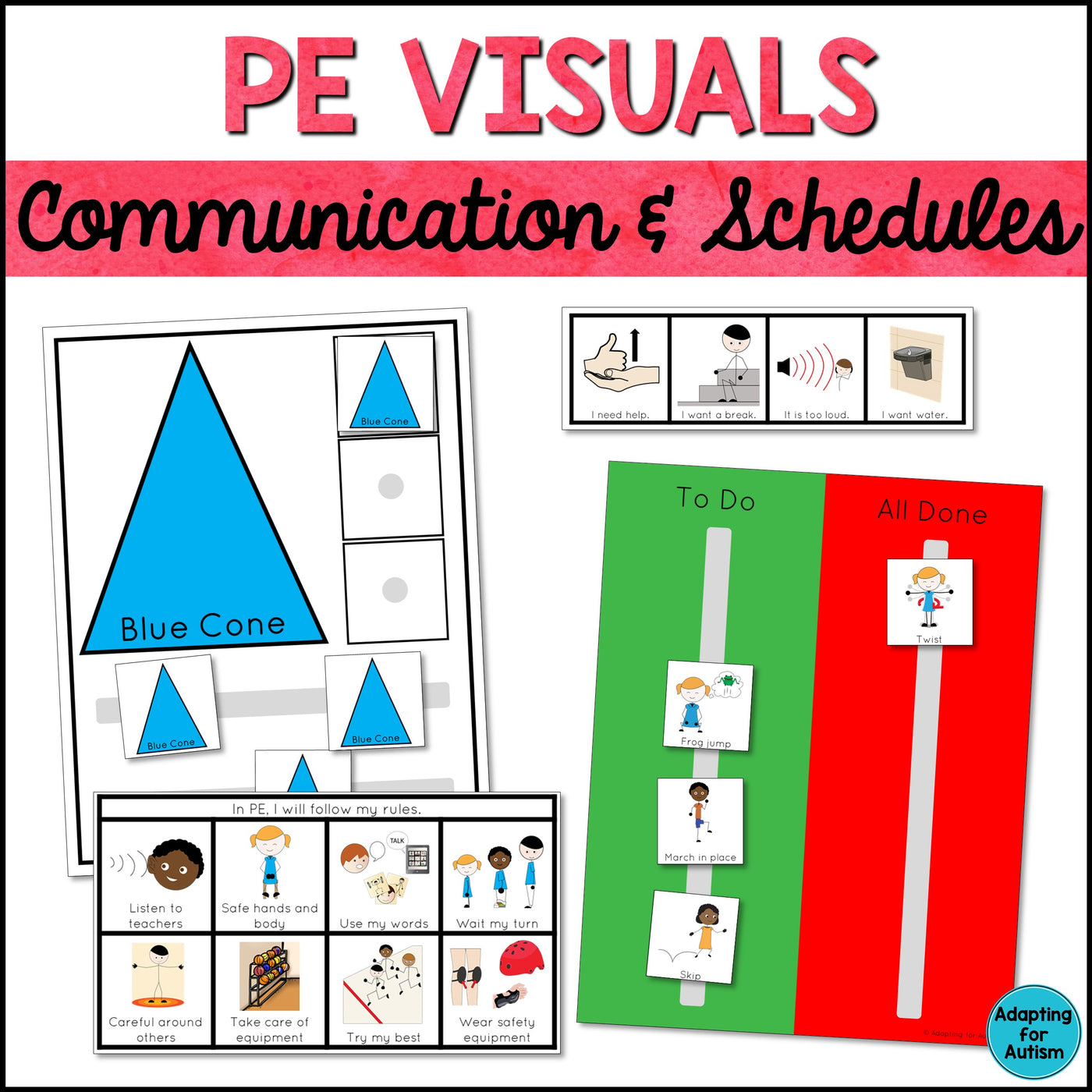 PE Visual Supports and Schedules – Autism Work Tasks pe-visual-supports-and-schedules-autism-work-tasks