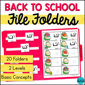 Back to School File Folder Games - Basic Concepts