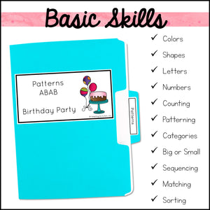 Any Time Basic Skills File Folder Games and Activities