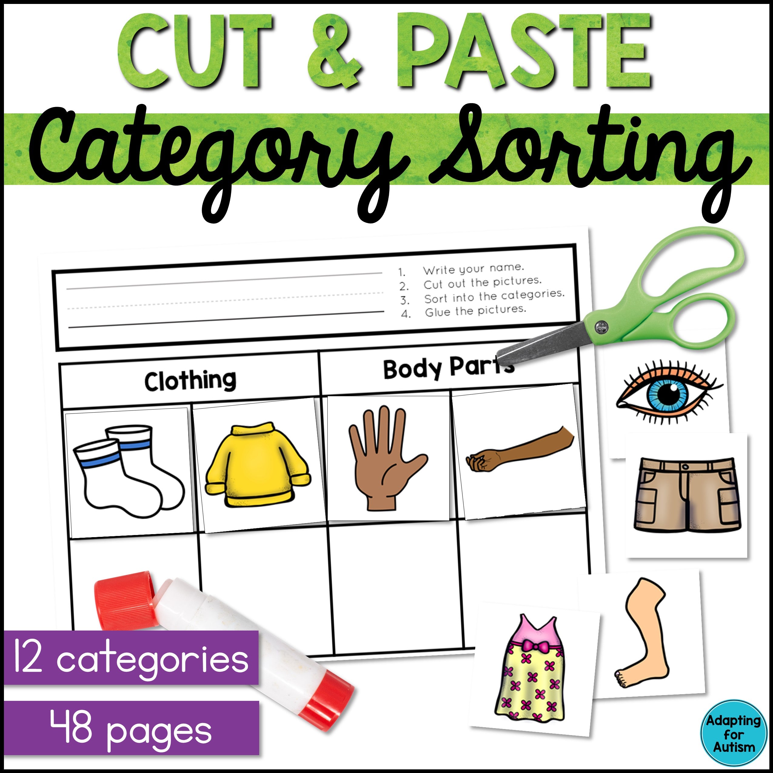 Categorization Task Worksheet Autism And Categorization
