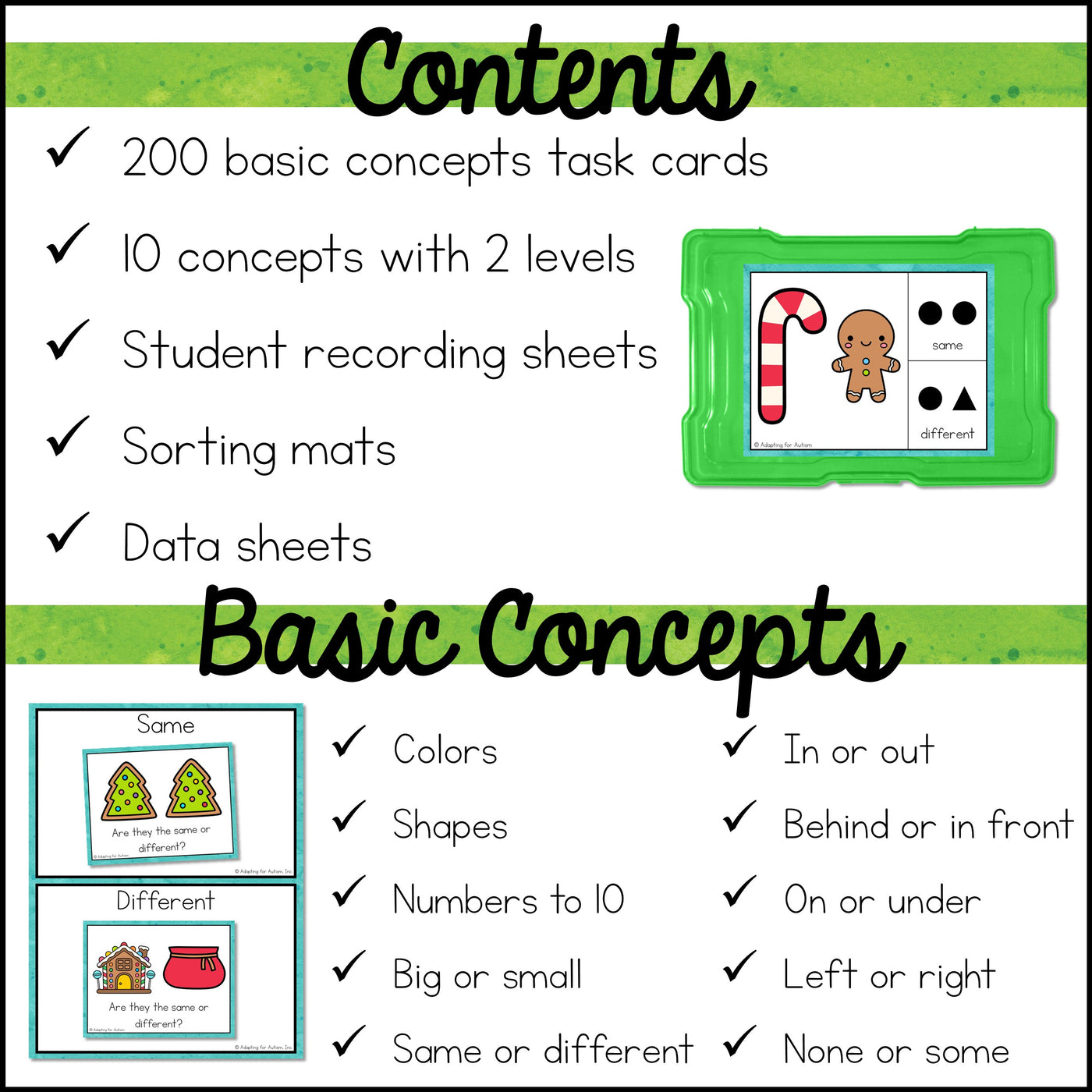 Special Education Task Boxes  Christmas Basic Concepts – Autism Work Tasks