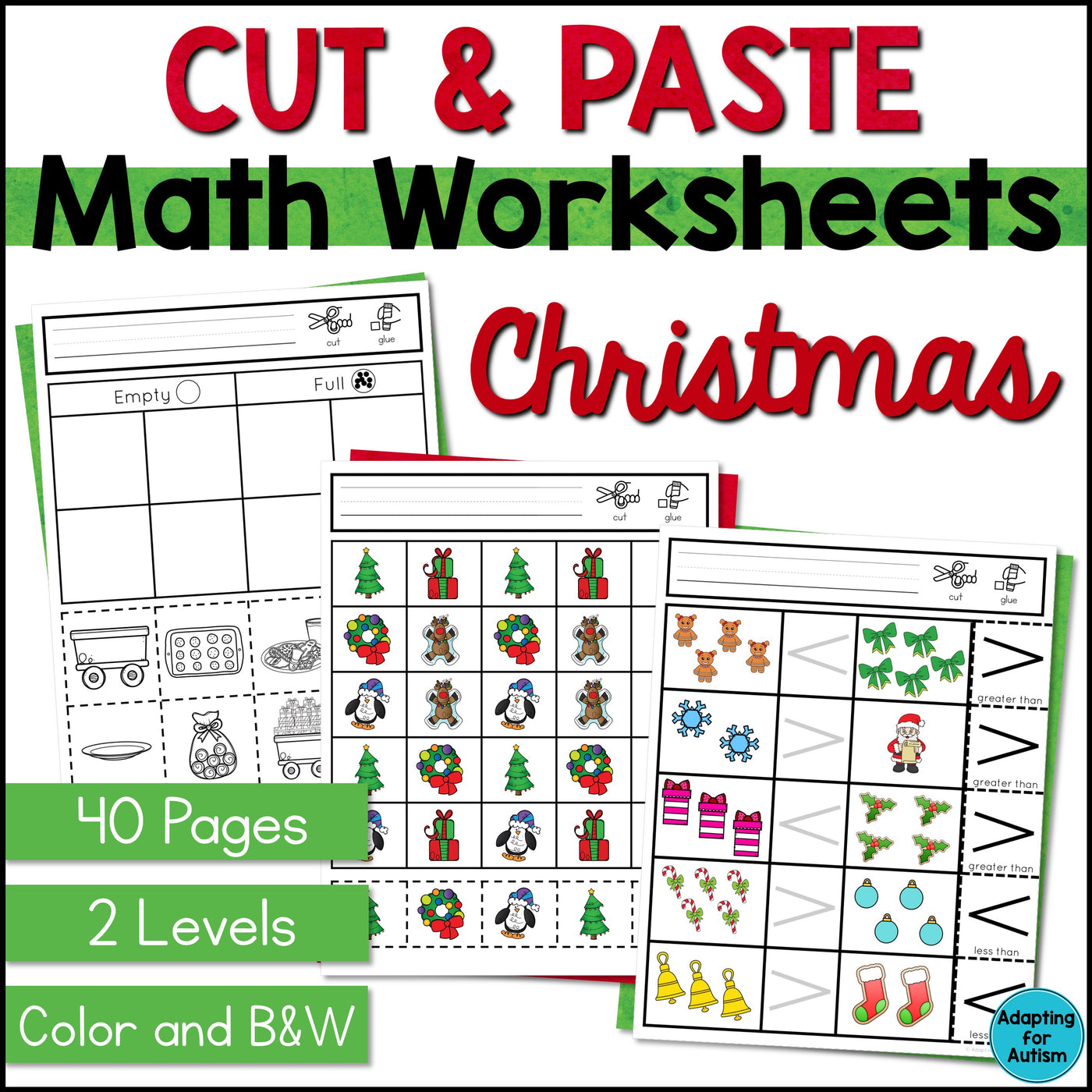 Christmas Cut and Paste Math Activities – Autism Work Tasks christmas-cut-and-paste-math-activities-autism-work-tasks