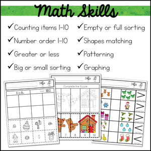 Christmas Cut and Paste Math Activities