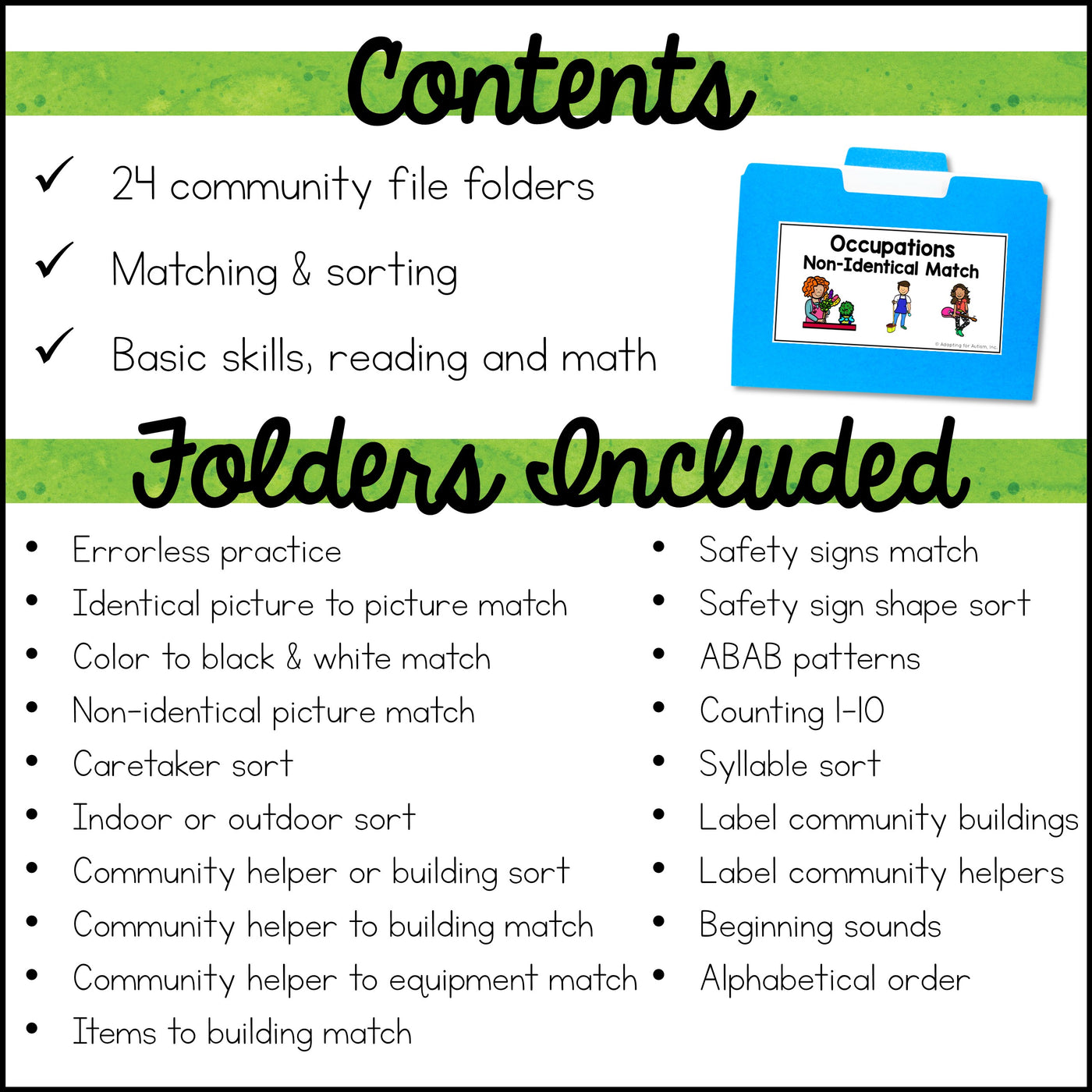 Community. Sign File Folder Sort Community File Folder Games and Activities – Autism Work Tasks