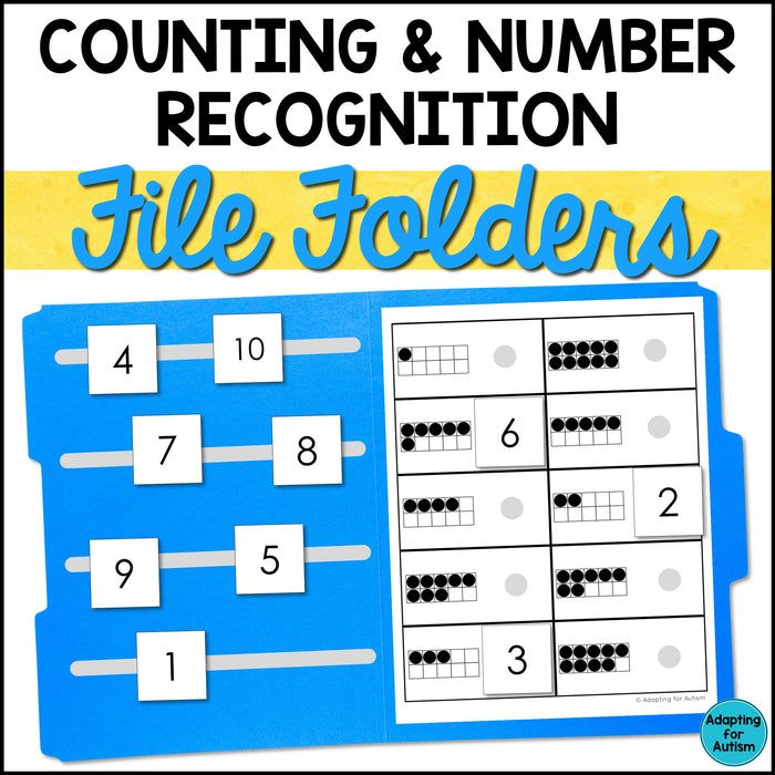 Number Recognition and Counting File Folder Games