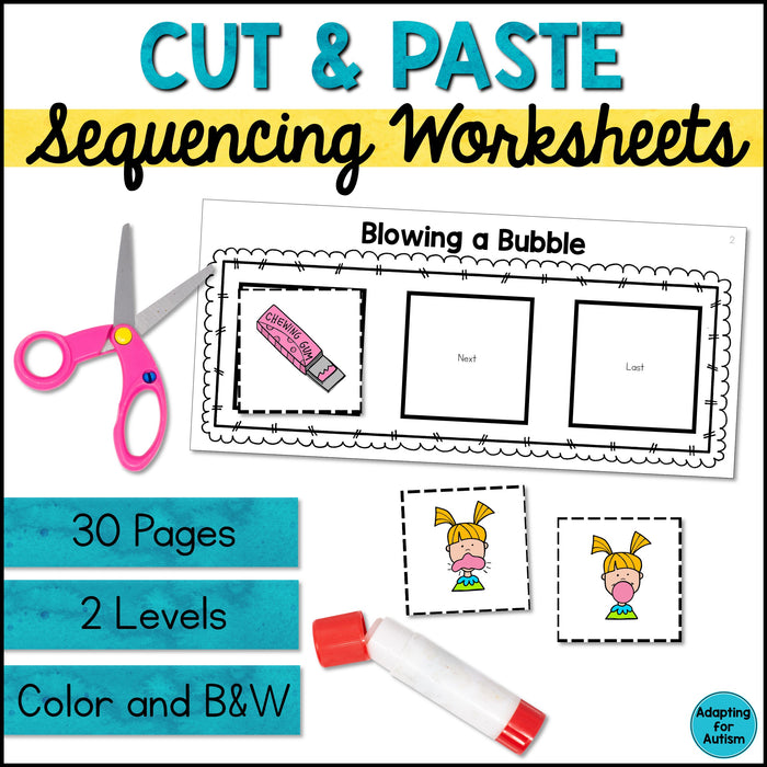Cut and Paste Sequencing Activities (3 step)
