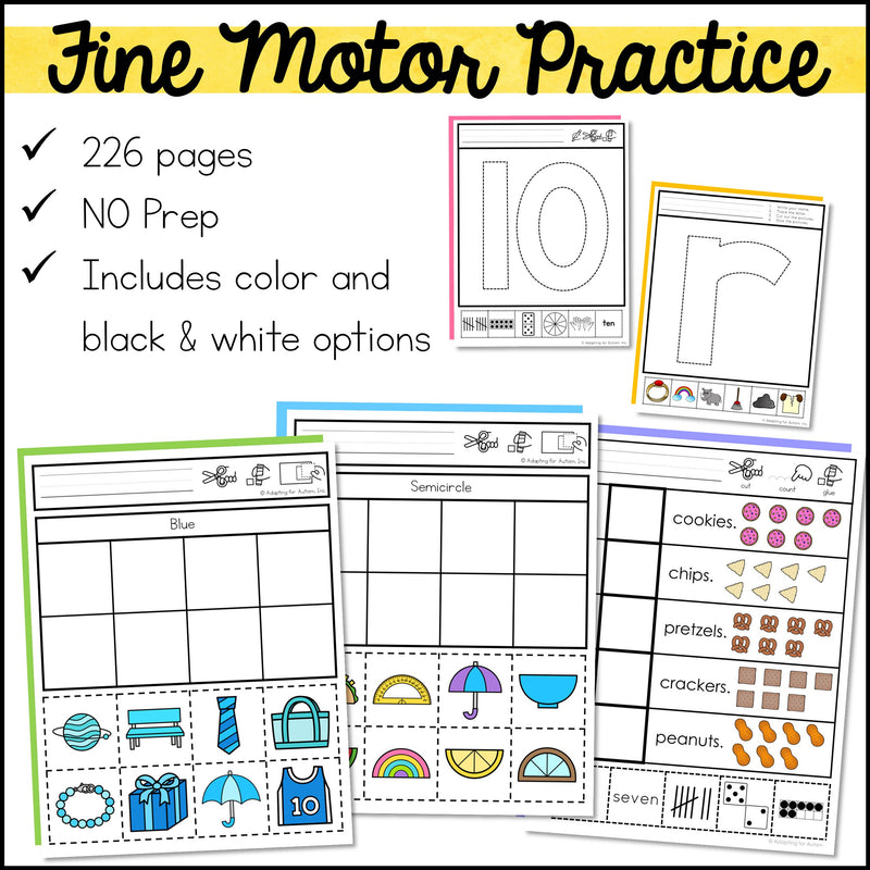 Errorless Learning Cut and Paste Activities - Worksheets Bundle ...