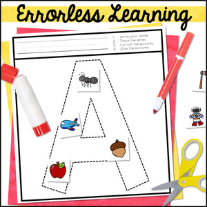 Errorless Learning Cut and Paste Activities - Worksheets Bundle