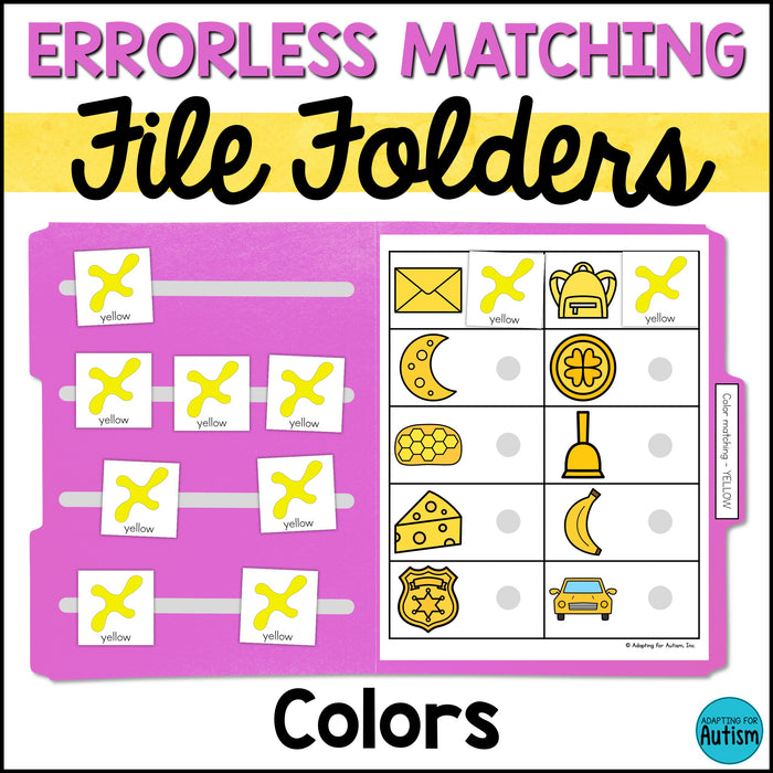 Errorless Learning File Folder Games | Color Matching