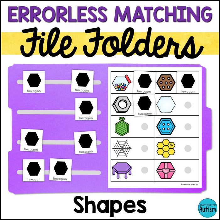 Errorless Shape Matching File Folder Games and Activities