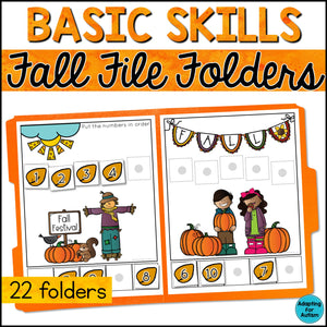 Fall Basic Skills File Folder Games and Activities