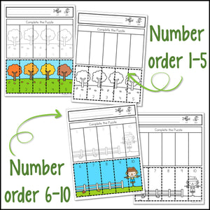 Fall Cut and Paste Math Activities