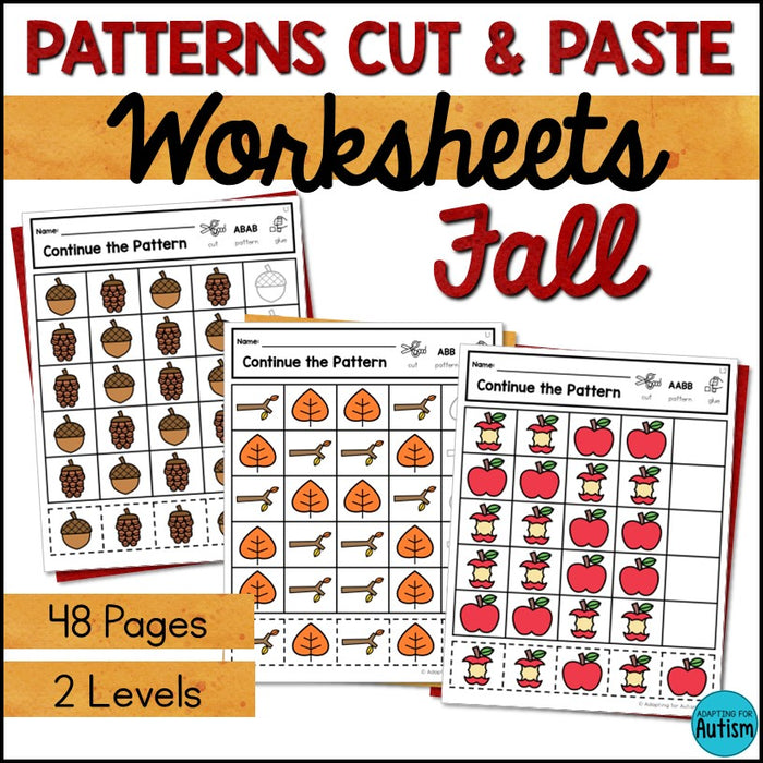 Fall Patterns Cut and Paste Activities