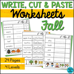 Fall Write Cut and Paste Activities
