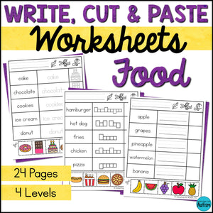 Food Write Cut and Paste Activities