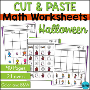 Halloween Cut and Paste Math Activities