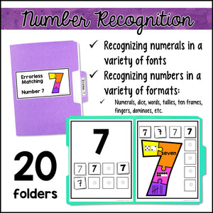 Letters and Number Recognition Errorless Learning File Folder Games and Activities