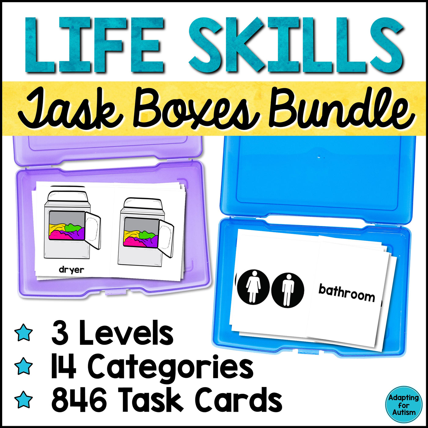 Life Skills Task Boxes BUNDLE – Autism Work Tasks