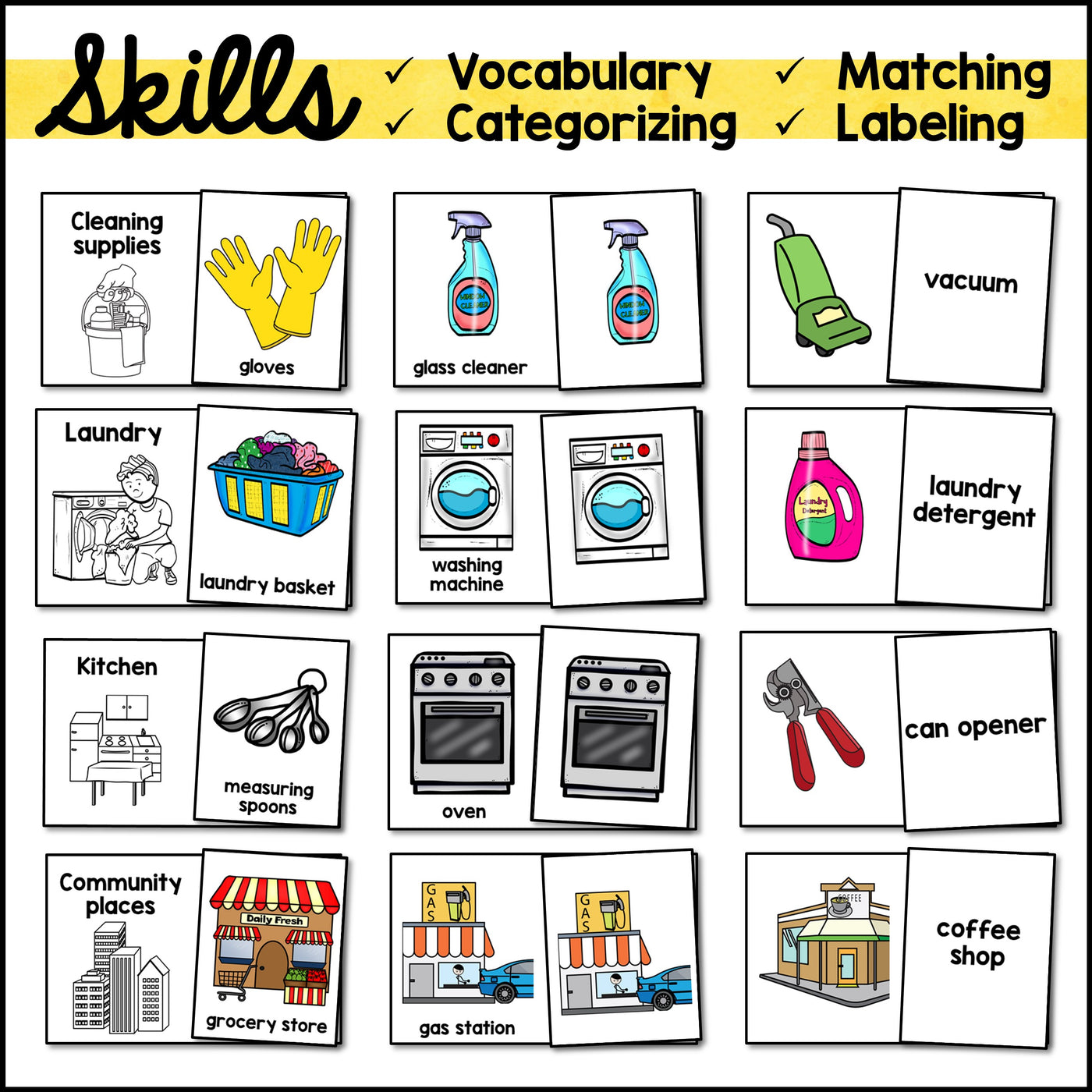 Life Skills Task Boxes - Community Signs Vocabulary