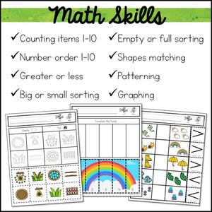 Spring Cut and Paste Math Activities