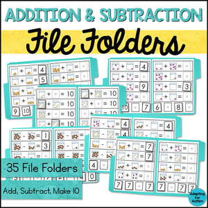 Math File Folder Games for Addition and Subtraction