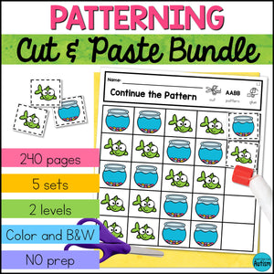 Patterns Cut and Paste Activities Bundle