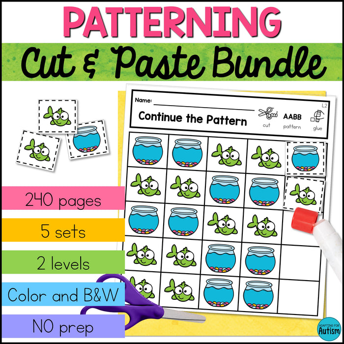 Patterns Cut and Paste Activities bBundle