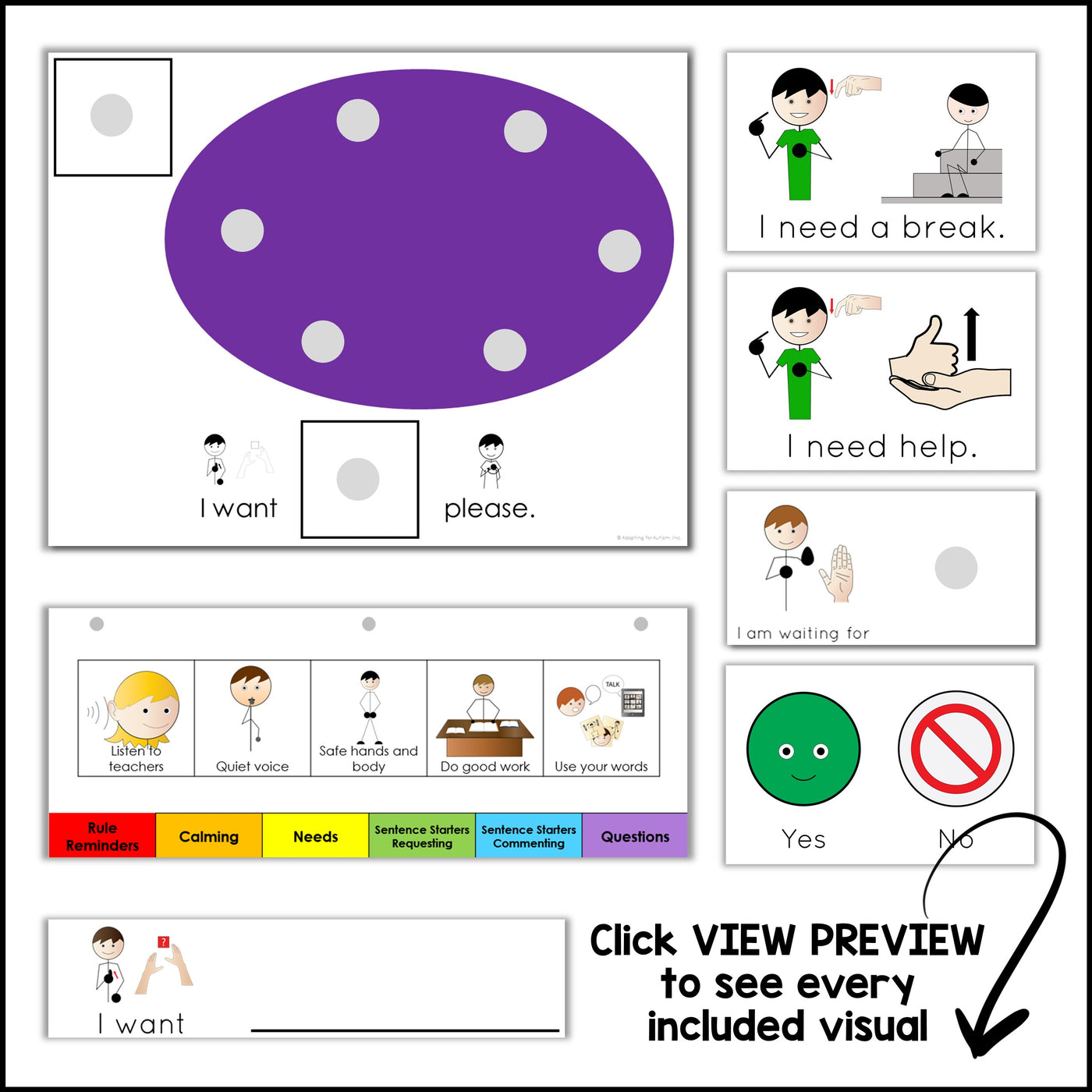 Visual Cues Autism Food Editable Picture Cards For Autism AAC