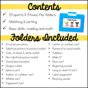 Sports & Fitness File Folder Games and Activities