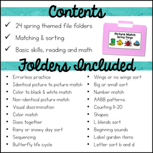 Spring File Folder Games and Activities