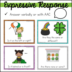 Special Education Task Boxes | St. Patrick's Day Basic Concepts