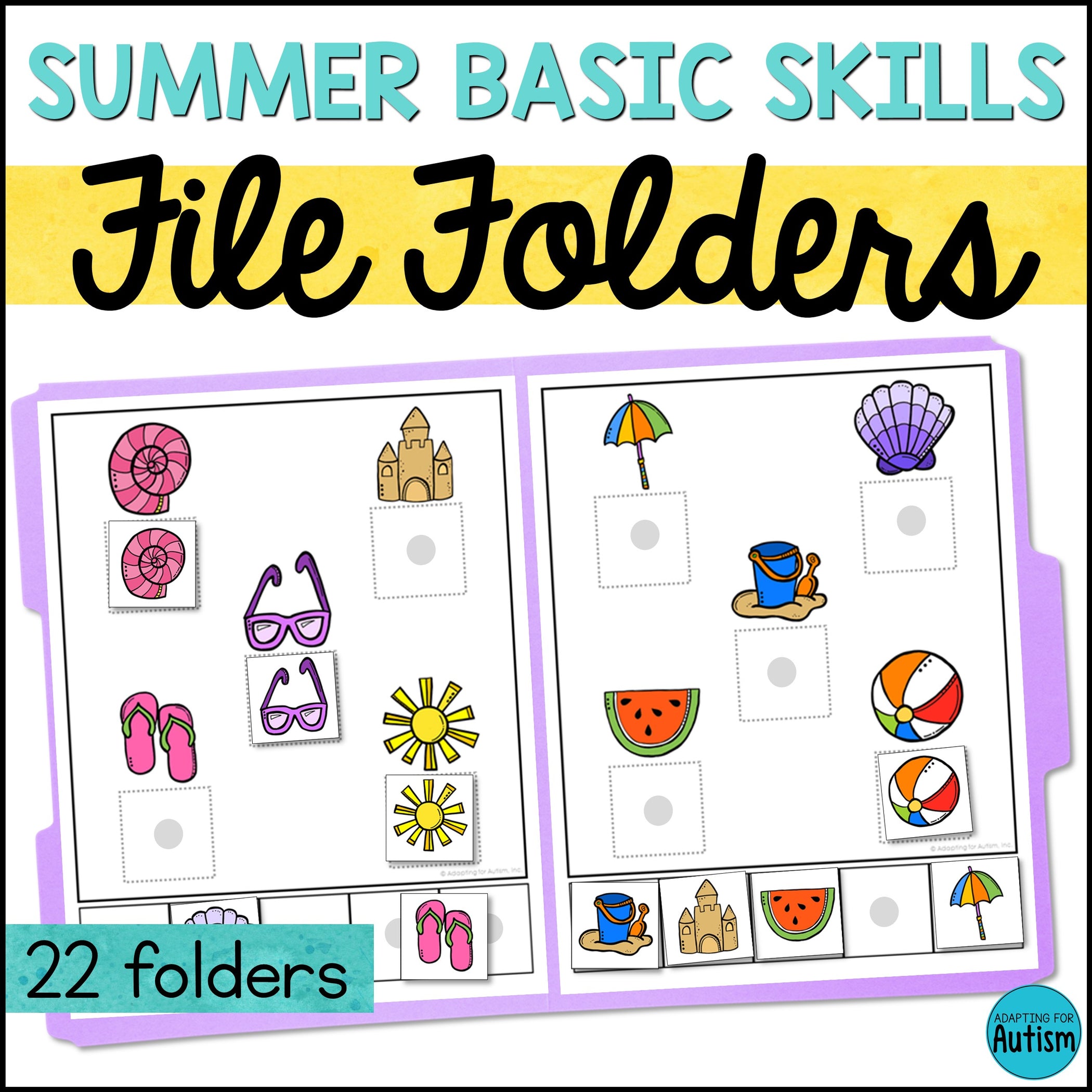 Summer Basic Skills File Folder Games and Activities – Autism Work Tasks