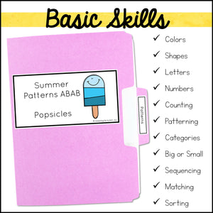 Summer Basic Skills File Folder Games and Activities