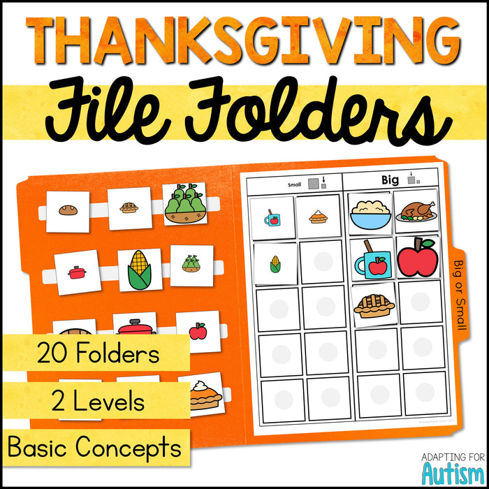 Thanksgiving File Folder Games - Basic Concepts
