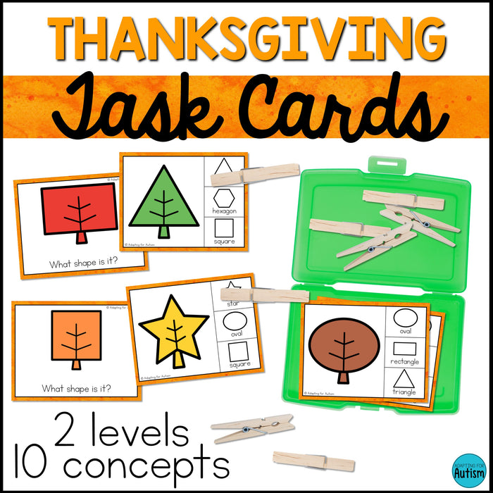 Special Education Task Boxes | Thanksgiving Basic Concepts