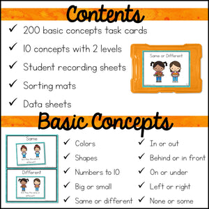 Special Education Task Boxes | Thanksgiving Basic Concepts