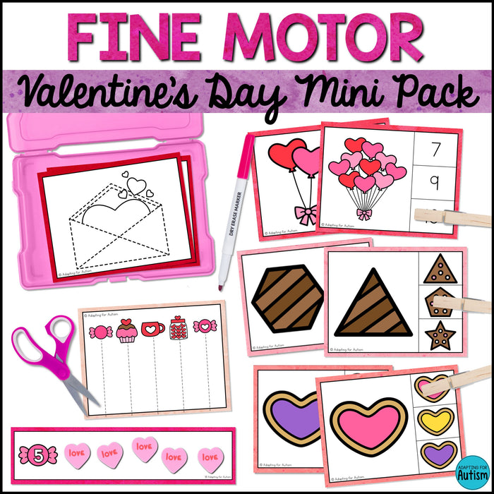 Valentine's Day Fine Motor Activities and Task Cards Mini Pack