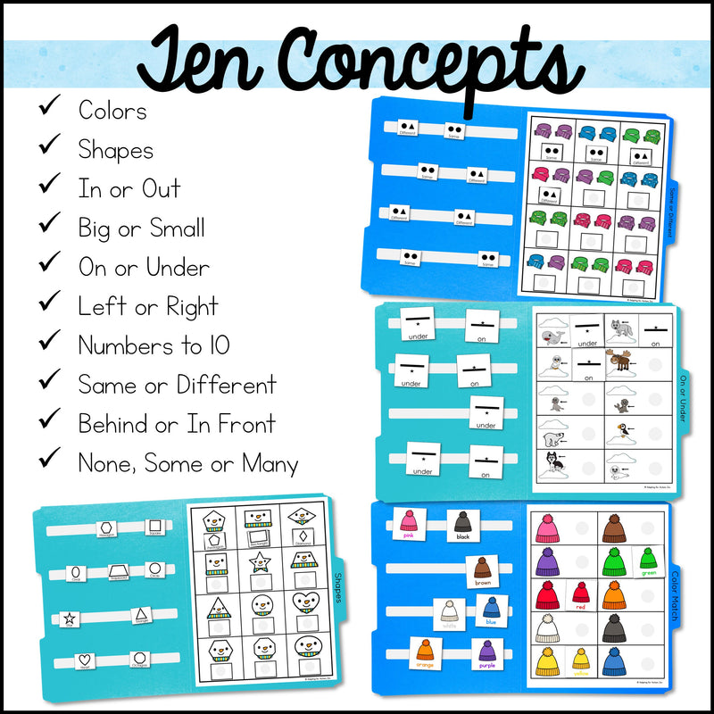 Winter File Folder Games – Basic Concepts – Autism Work Tasks
