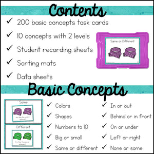 Special Education Task Boxes | Winter Basic Concepts
