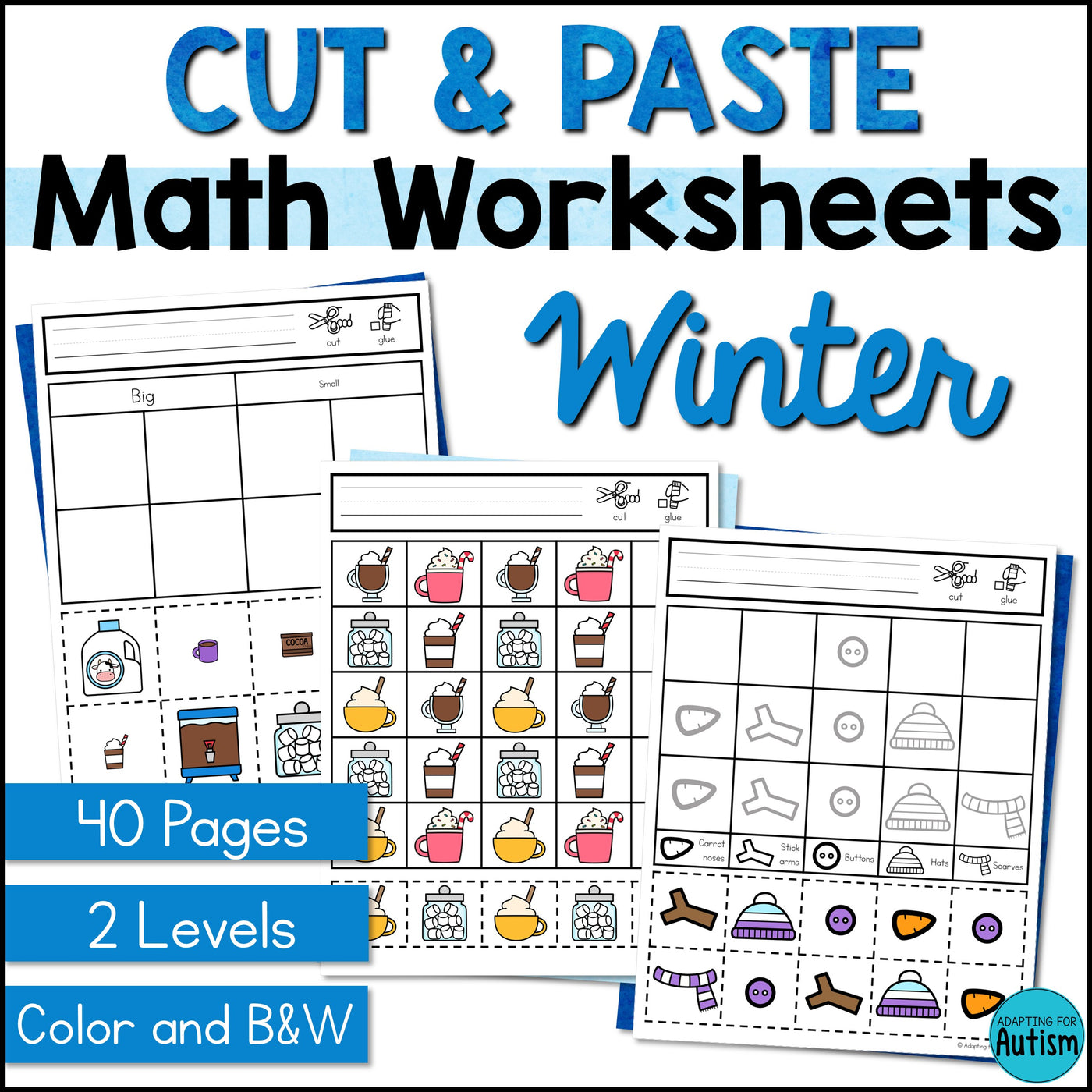 Winter Cut and Paste Math Worksheets – Autism Work Tasks winter-cut-and-paste-math-worksheets-autism-work-tasks