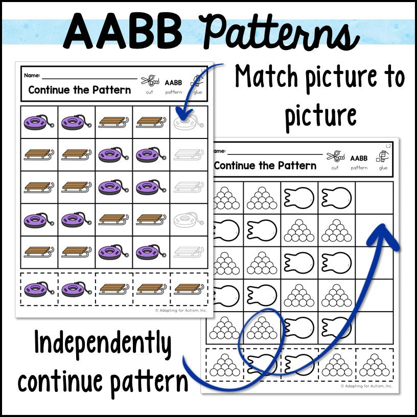 Aabb Pattern Worksheet AAB And AABB Pattern Worksheet | Preschool