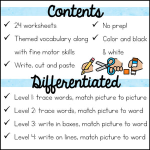 Winter Write Cut and Paste Worksheets